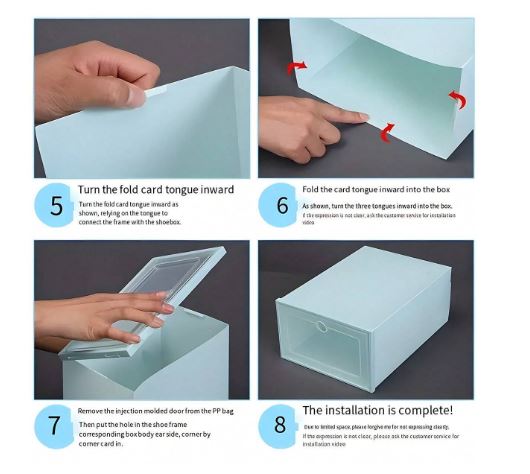 Organiseur de chaussures (5 pièces) Boîtes à chaussures Boîtes de rangement pliables