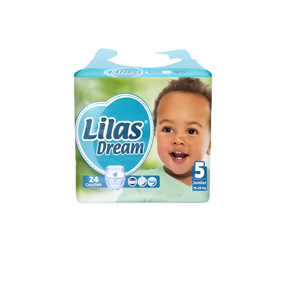 LILAS DREAM -  Couches bébé taille 5 junior (15-25kg) - Lot de 5 X 24 couches DAKAR DIALY