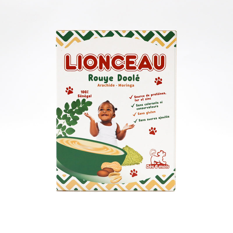 LIONCEAU - Farine Rouye doolé, saveur arachide Moringa pour bébé - 200g dakar dialy