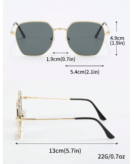 Lunettes de soleil unisexes carrées style tendance, 4 pièces