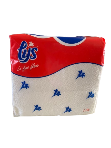 Serviettes de table LYS 1 pli 30x30 cm, disponibles sur Dialy à Dakar en 60 min.