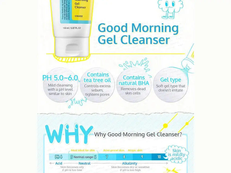 COSRX - Gel Nettoyant Doux Low PH Good Morning - 150 ml