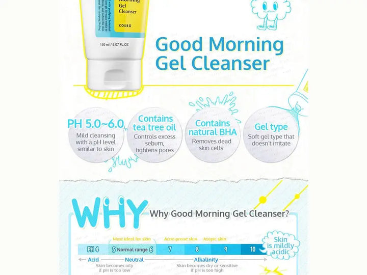 COSRX - Gel Nettoyant Doux Low PH Good Morning - 150 ml