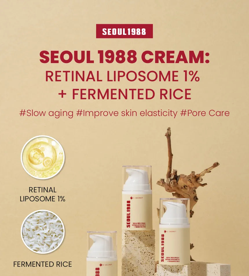 KSECRET - SEOUL 1988 Crème anti-âge : Retinal Liposome 1% + Riz Fermante