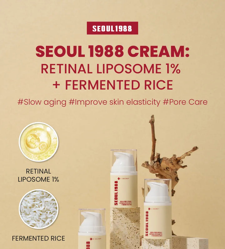 KSECRET - SEOUL 1988 Crème anti-âge : Retinal Liposome 1% + Riz Fermante