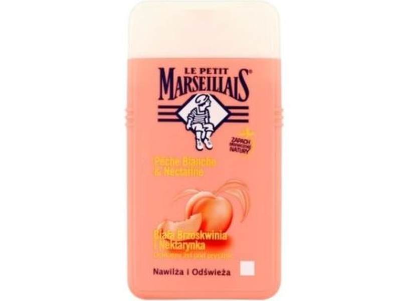 Gel douche Le Petit Marseillais Pêche Blanche & Nectarine, 250 ml. Nettoie en douceur avec un parfum gourmand. Disponible à Dakar en 60 min sur Dialy.sn