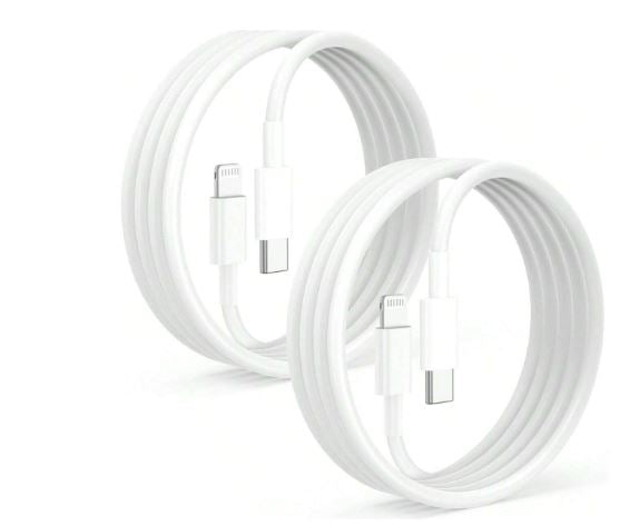 Lot de 2 Câbles De Charge Rapide + Adaptateurs De Charge Rapide Efficace Blanc - Compatibles Avec Les Séries Iphone - Câble de 6,6 pieds/200 cm*2 Dakar Dialy