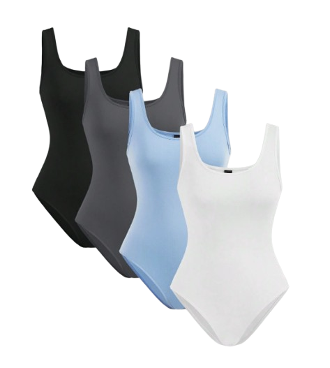 Lot de 4 Bodys Débardeur Été – Col Rond, Léger et Confortable Dialy - Dakar 