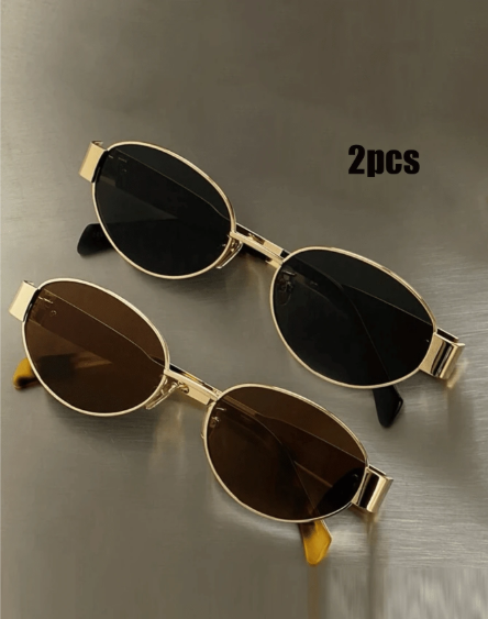Lunettes vintage bohème métal – 2 paires ovales colorées Dakar Dialy