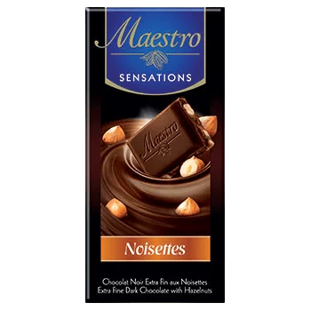 MAESTRO - Chocolat noir extra fins aux noisettes - 90g Dakar Dialy