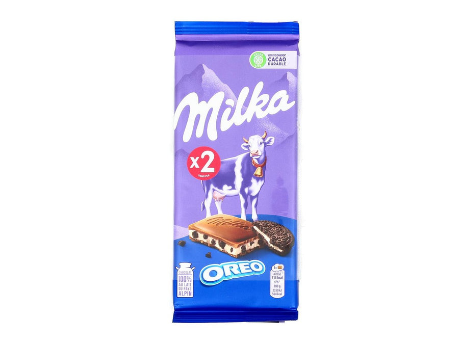 Milka au chocolat au lait avec éclats de biscuits OREO. Disponible à Dakar en 60min sur Dialy.sn