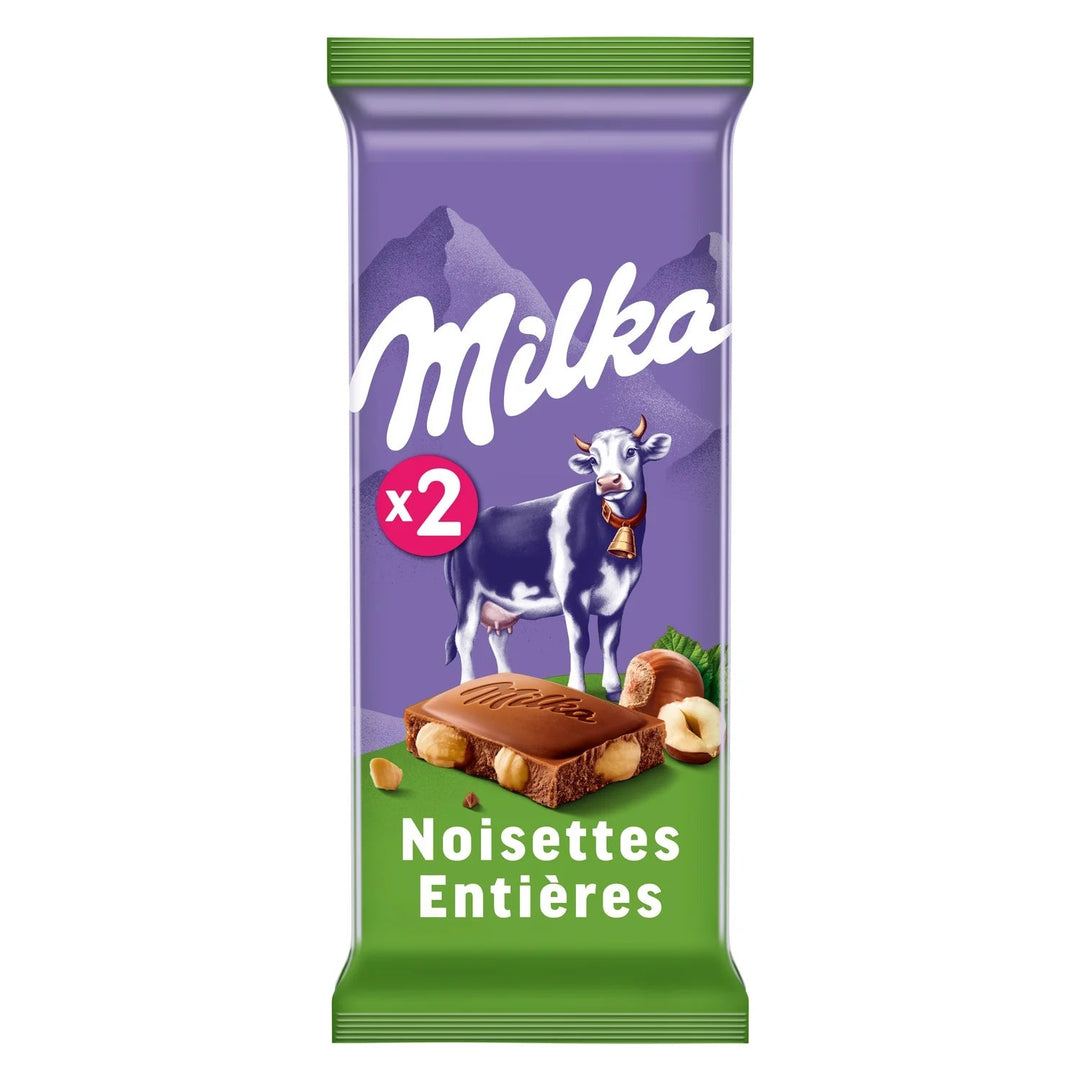 MILKA -  Tablette de chocolat au lait et aux noisettes entières - 2 x 100 g DAKAR DIALY