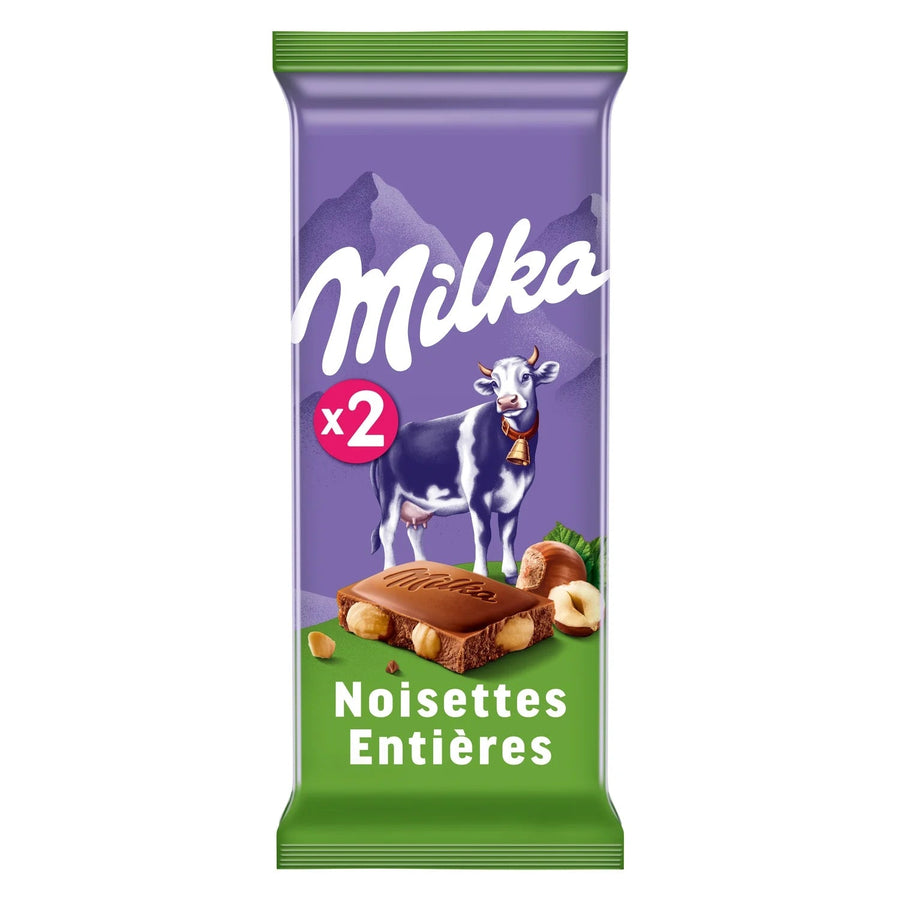 MILKA -  Tablette de chocolat au lait et aux noisettes entières - 2 x 100 g DAKAR DIALY