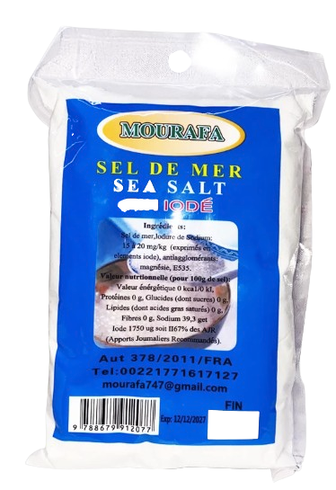 MOURAFA - Sel iodé gros grains en sachet - 750g Dakar Dialy