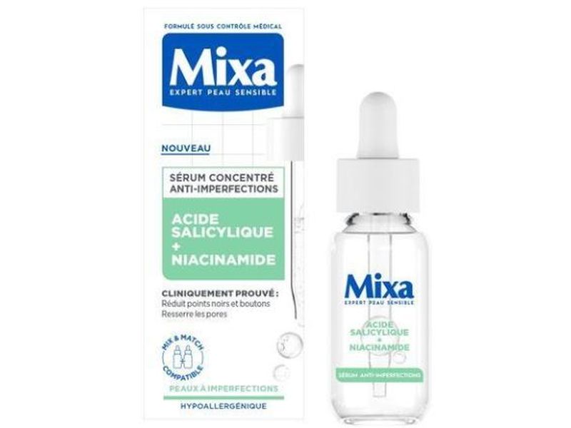 Sérum Mixa Anti-Imperfections avec Acide Salicylique + Niacinamide, disponible à Dakar en 60 min sur Dialy.
