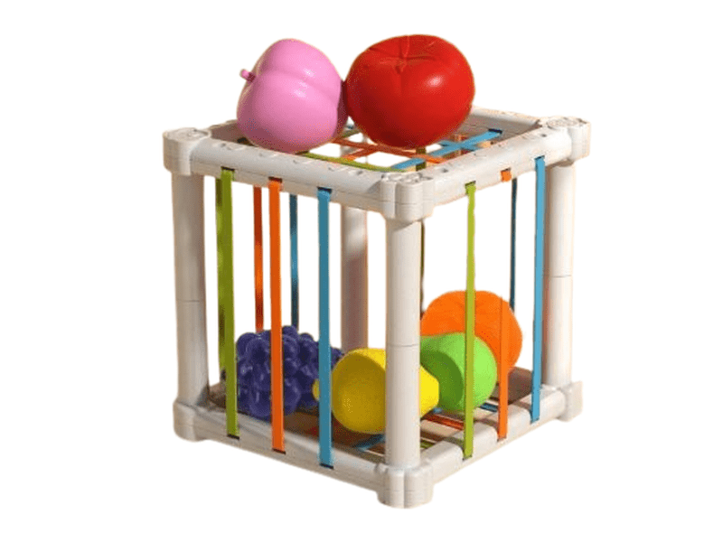 Cube sensoriel Montessori avec fruits pour bébé disponible à Dakar sur Dialy

