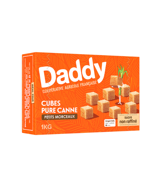 Daddy – Sucre en Morceaux Pure Canne – Petits Cubes – 1 kg