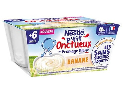 NESTLE - Yaourt P'tit Onctueux Banane Sans Sucres Ajoutés - 4x90g Dakar Dialy
