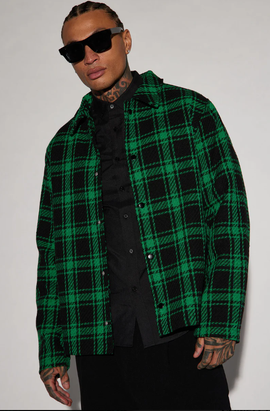 NOVAMEN - Veste Beverly Carrelée en Tweed Vert - Taille XL Dakar Dialy