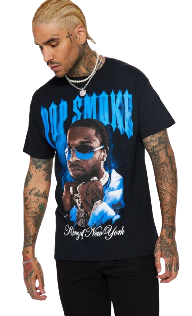 NOVAMEN T-shirt noir à manches courtes Pop Smoke Invincible - Taille XL DAKAR DIALY