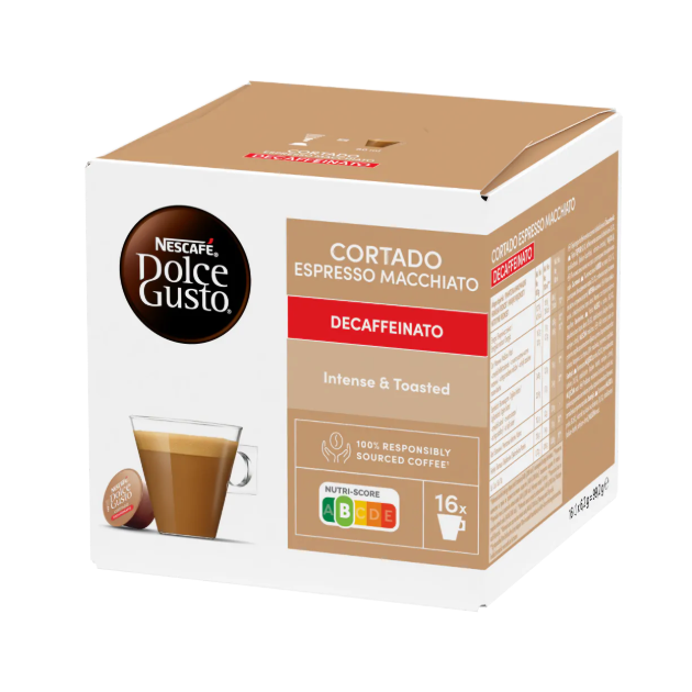 Nescafe Dolce Gusto - Capsules de café espresso macchiato cortado decaffeinato - 16 capsules Dakar Dialy