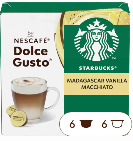 Nescafe Dolce gusto - Starbucks madagascar vanilla machiato - 6 capsules dAKAR dIALY