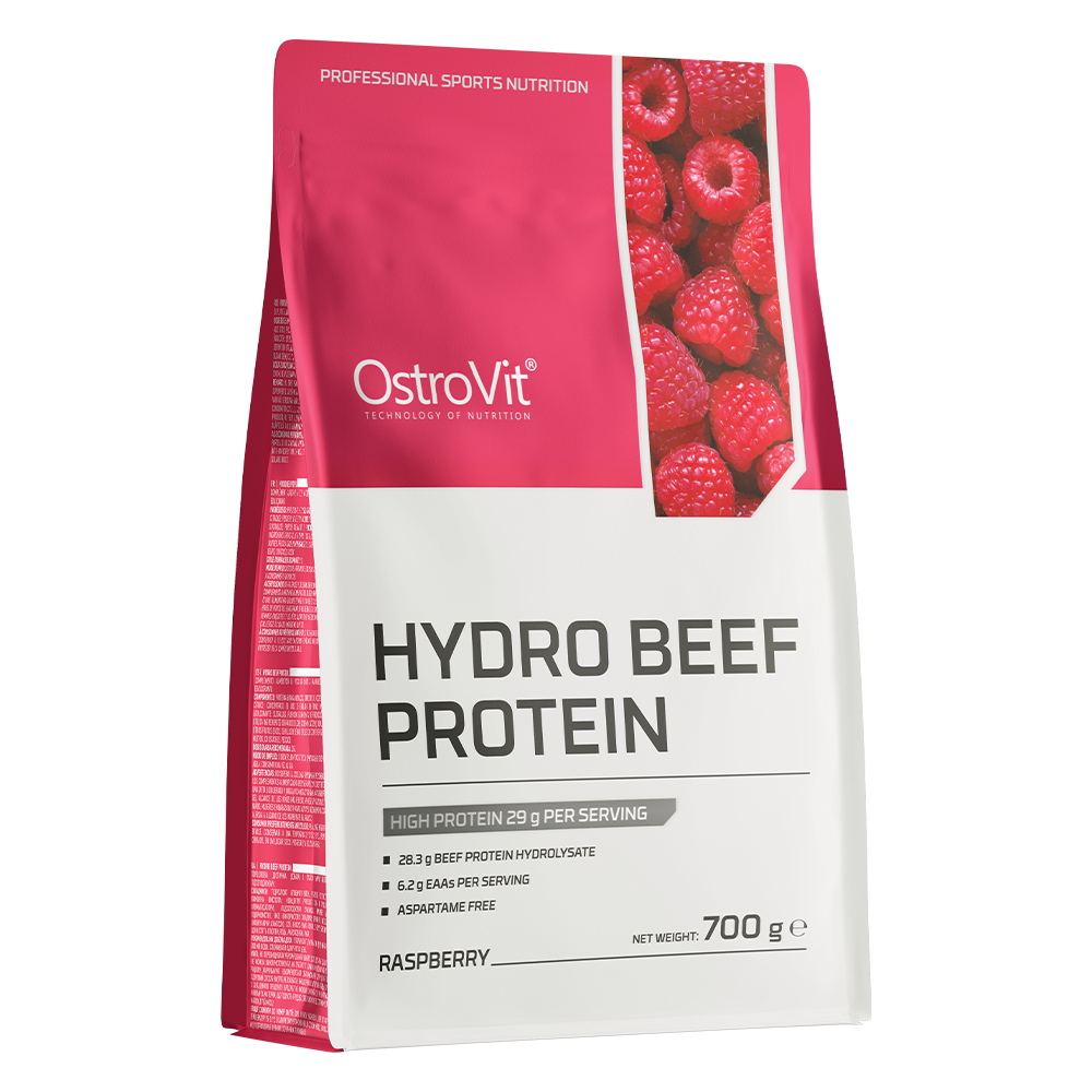 OSTROVIT Hydro Beef Protein Saveur Framboise 700G disponible sur Dialy à Dakar – shake protéiné pour sportifs
