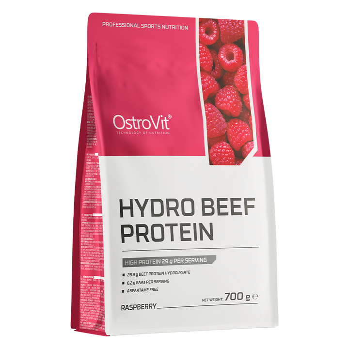 OSTROVIT Hydro Beef Protein Saveur Framboise 700G disponible sur Dialy à Dakar – shake protéiné pour sportifs