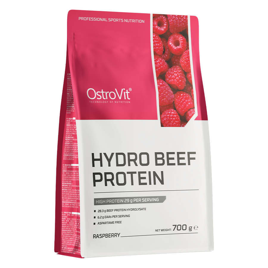 OSTROVIT Hydro Beef Protein Saveur Framboise 700G disponible sur Dialy à Dakar – shake protéiné pour sportifs