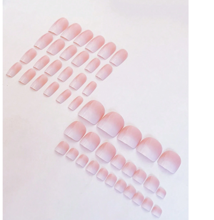Ongles Press-On femme – Dégradé rose style French Dakar Dialy
