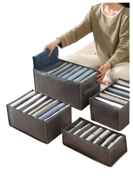 Organiseur de Tiroir pour Vêtements – Boîte de Rangement Grise en Tissu Dialy - Dakar 