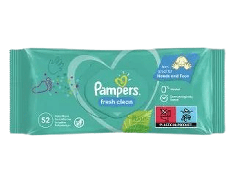 Lingettes Pampers Bébé Fresh Clean, 52 lingettes, pour une peau douce et propre, disponibles à Dakar en 60 min sur Dialy.sn