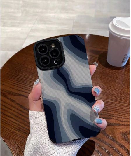 Coque De Téléphone Doux Anti-chute Texturé En 3d À Motif Dégradé - iPhone