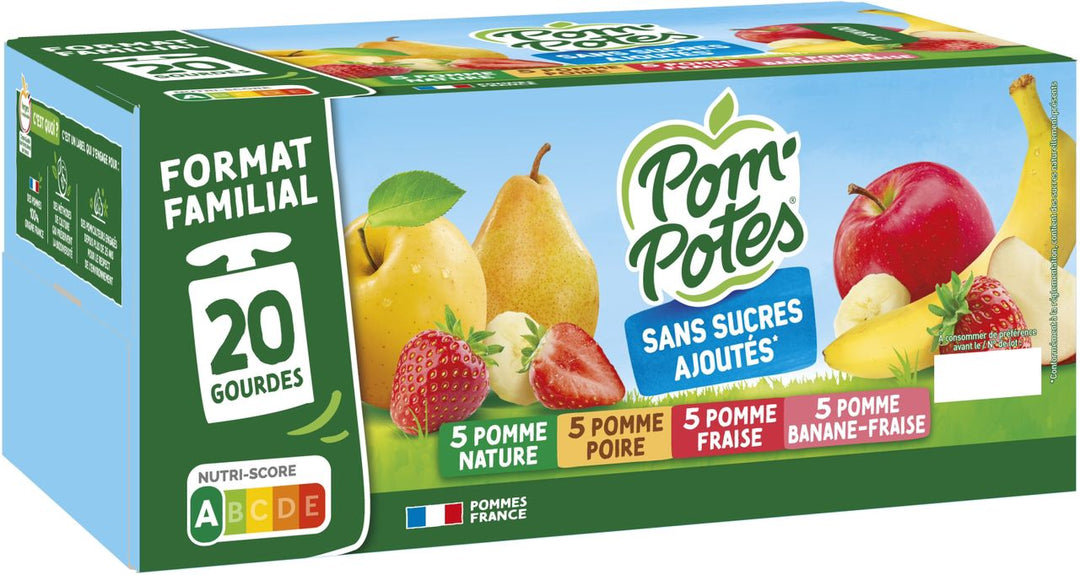 POM' POTES - Compotes multi variétés pomme-poire-fraise et banane 20x90G Dialy - Dakar 