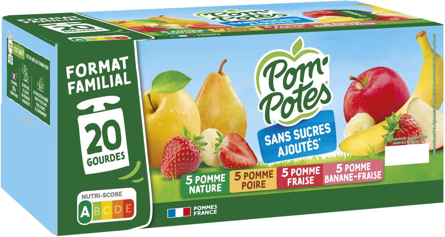 POM' POTES - Compotes multi variétés pomme-poire-fraise et banane 20x90G Dialy - Dakar 