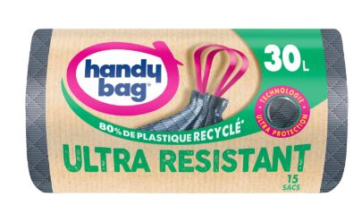 Handy Bag - Sac Poubelle Ultra Résistant 30L x15 - Robuste et idéal pour petits déchets