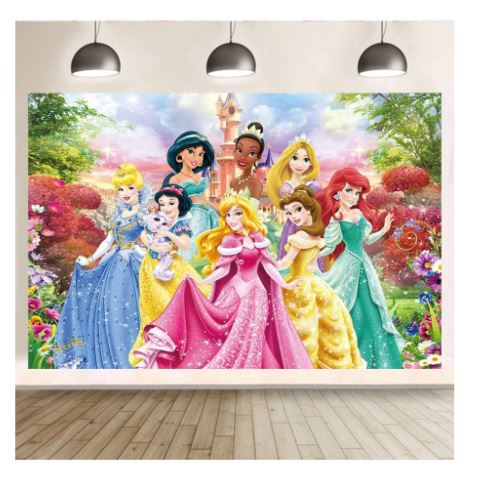 Décoration de fond pour anniversaire - Princesses