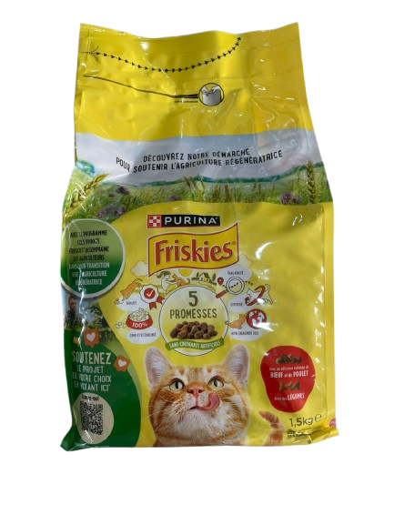 PURINA FRISKIES – Croquettes pour Chat Adulte Bœuf - Poulet & Légumes - 1,5kg Dialy - dakar 