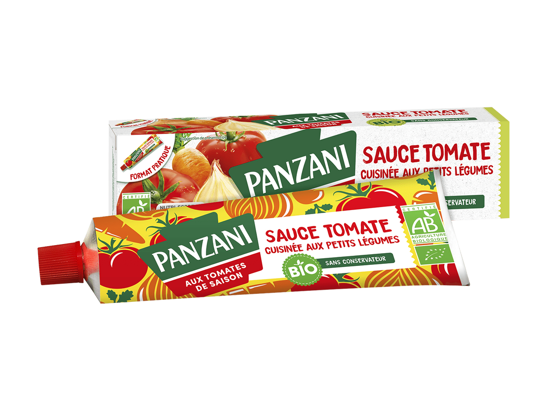 Sauce bio Panzani à la tomate cuisinée aux petits légumes, 180g, disponible à Dakar en 60 min sur Dialy.sn