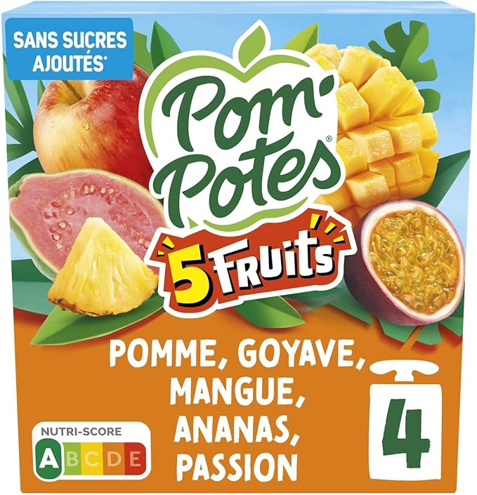 Pom’Potes pomme tropical 4x90g dispo à Dakar sur Dialy en 60min à Dakar