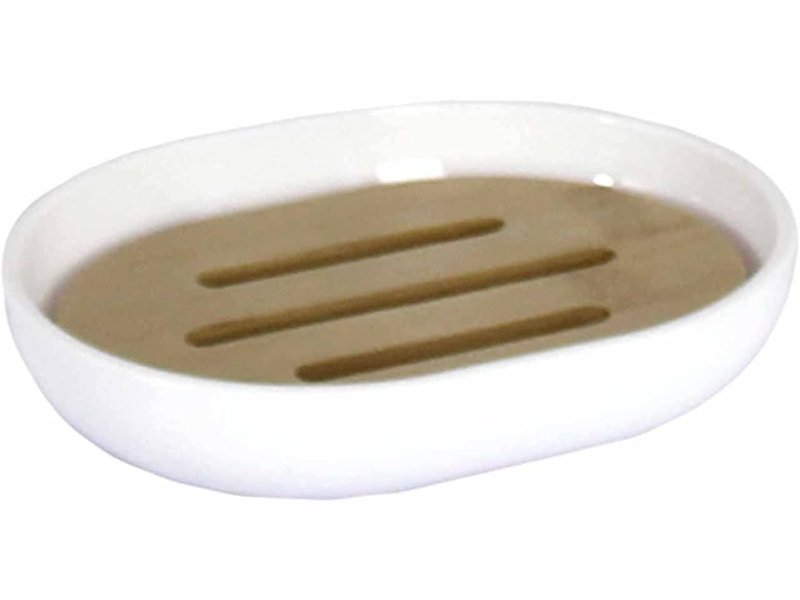 Porte-Savon en Polystyrène Finition Bambou – Blanc et Noir Dialy -Dakar
