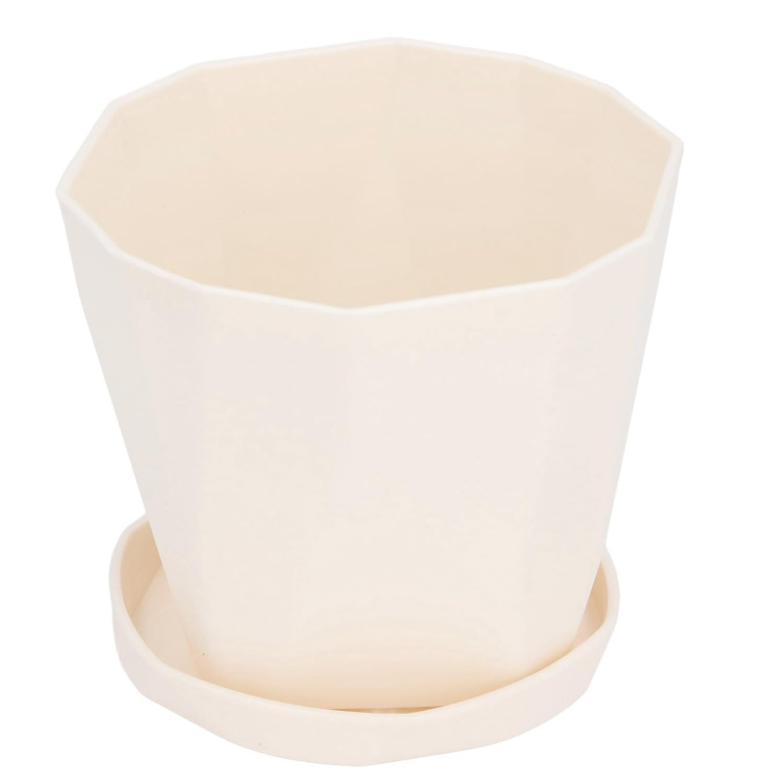 Pots de fleurs en plastique avec drainage et soucoupes - Intérieur/extérieur Dialy - Dakar 