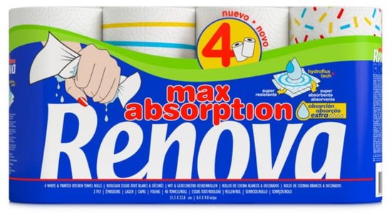 RENOVA Essuie-Tout Max Absorption – Pack 4 Rouleaux Dialy - Dakar