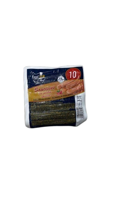 RESTOR - Saucisses de poulet épicés x 10pcs - 340g Dakar Dialy