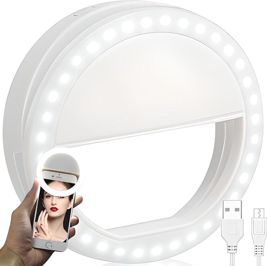 RETOO Ring Light Selfie – Anneau LED 36 Lampes - 3 Couleurs - USB Rechargeable Dialy - Dakar 