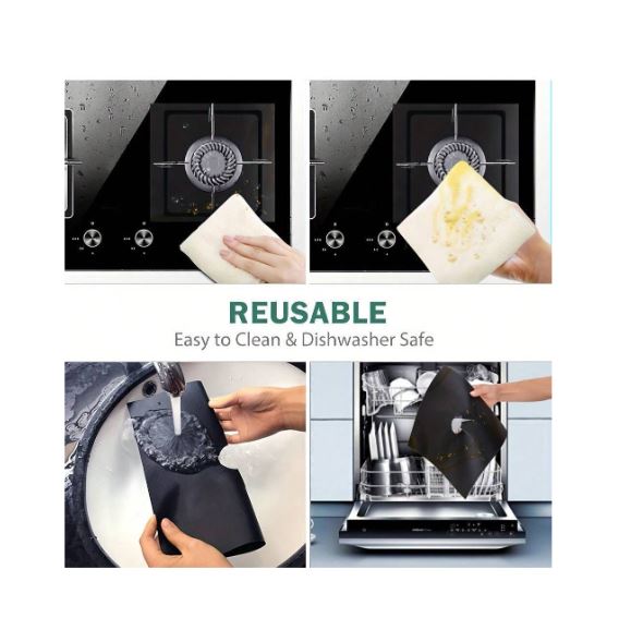 Lots de 8 Tapis de protection de cuisinière - Haute résistance à la température
