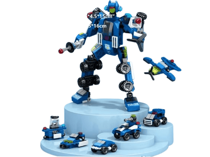 Jeu de blocs de construction 6-en-1, ROBOT 138 pièces