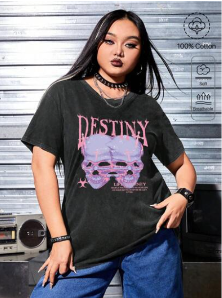 T-shirt style grunge punk pour femme, taille L, disponible à Dakar sur Dialy en 60 minutes

