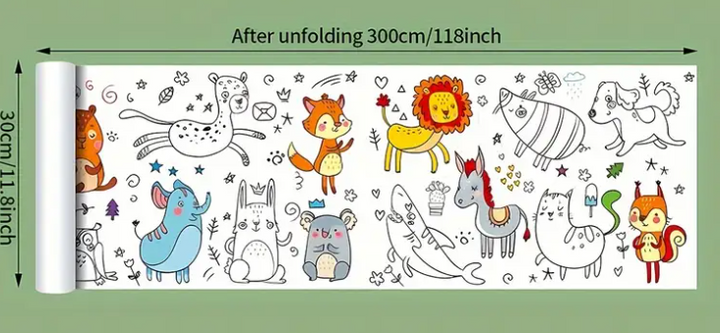 Rouleau de gribouillage de peinture pour enfant, 300cm
