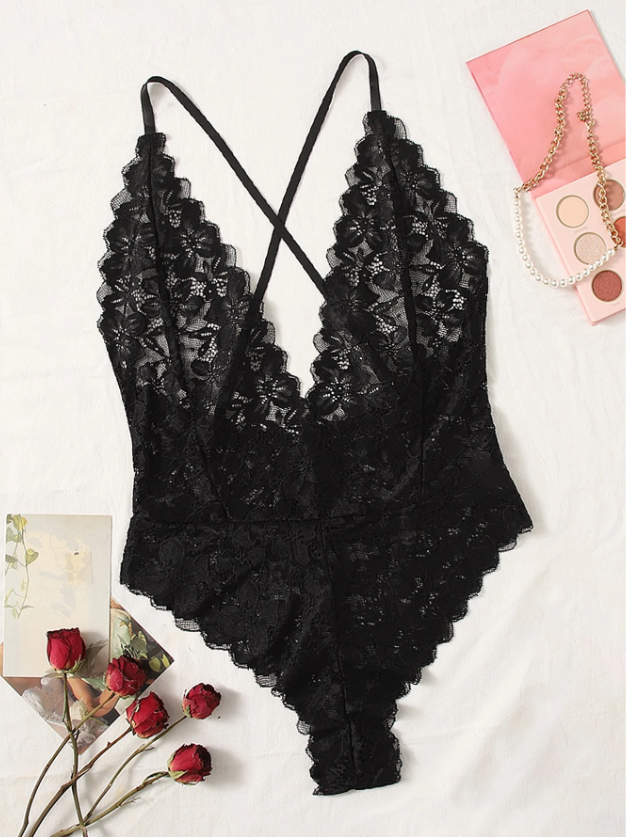 SEDULUXE – Body Fleuri en Dentelle Bleu – Lingerie Femme Dialy - Dakar